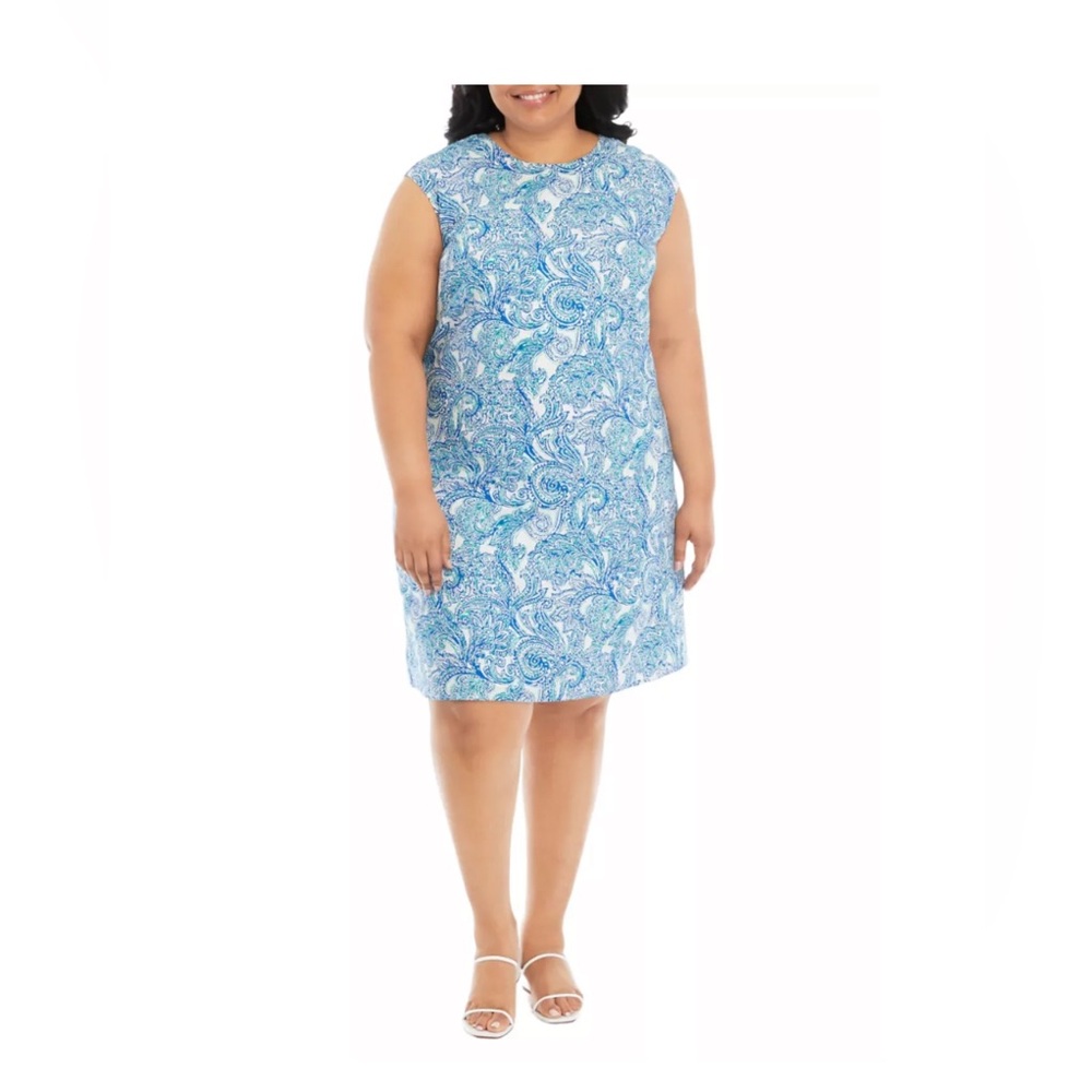 Jones NewYork Plus Size Sleeveless Linen Swing Dress Size 3X